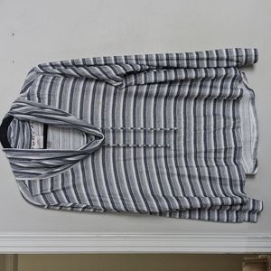 Knox rose cowl neck top navy and white XXL